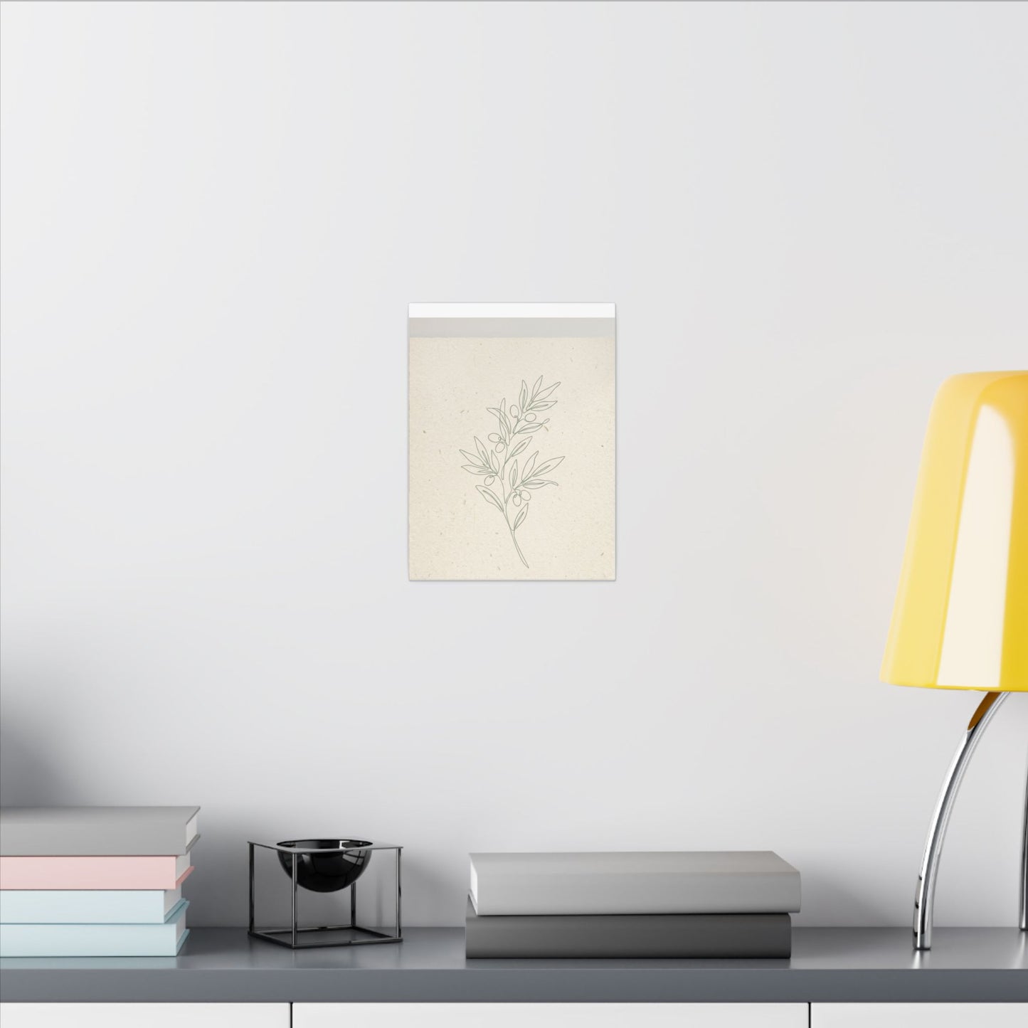 Olive Branch Minimalist Matte Canvas Wall Art