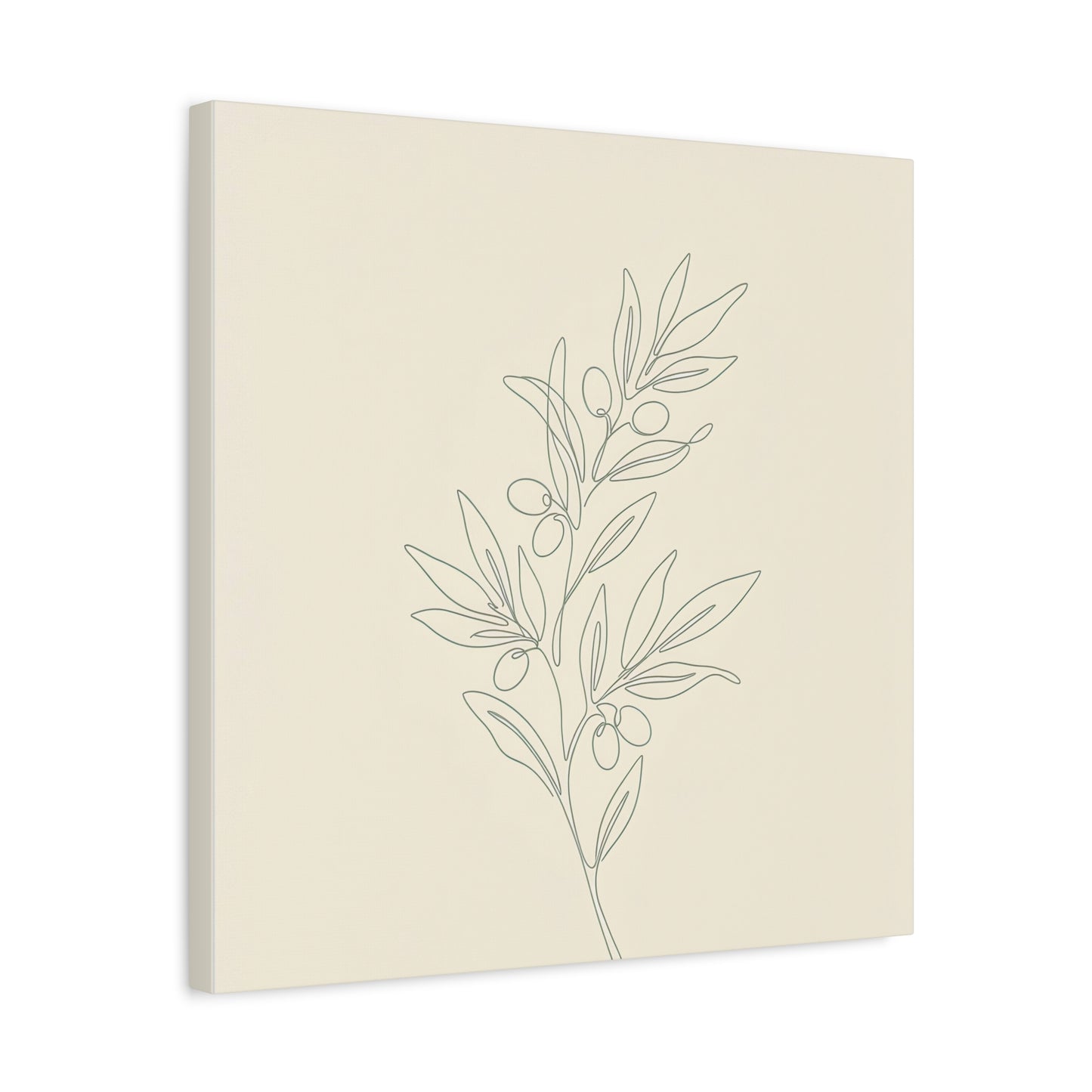Olive Branch Minimalist Wall Art Canvas