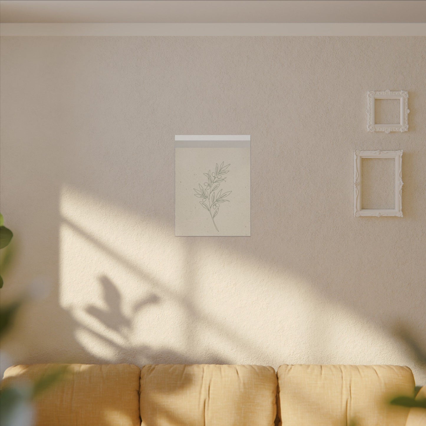 Olive Branch Minimalist Matte Canvas Wall Art