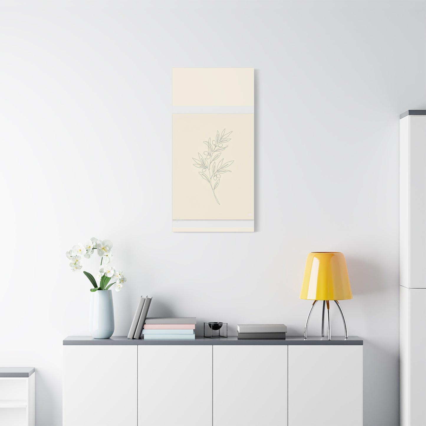 Olive Branch Minimalist Wall Art Canvas
