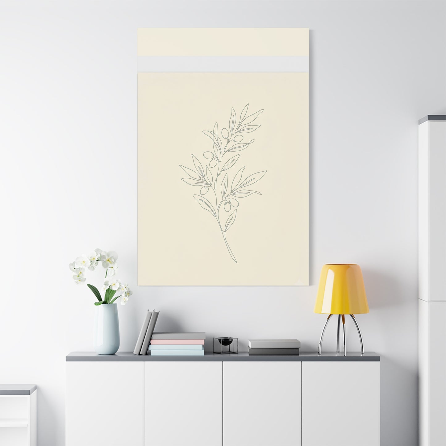 Olive Branch Minimalist Wall Art Canvas