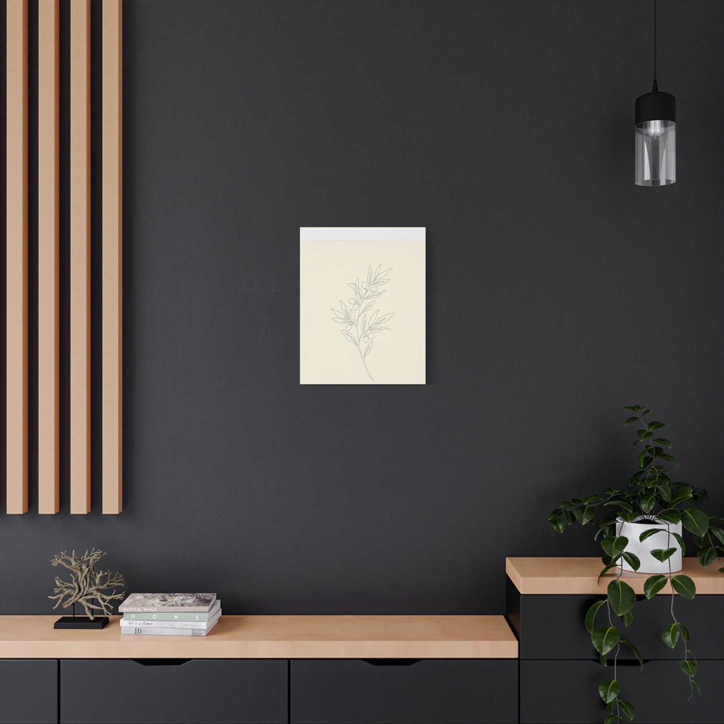 Olive Branch Minimalist Wall Art Canvas