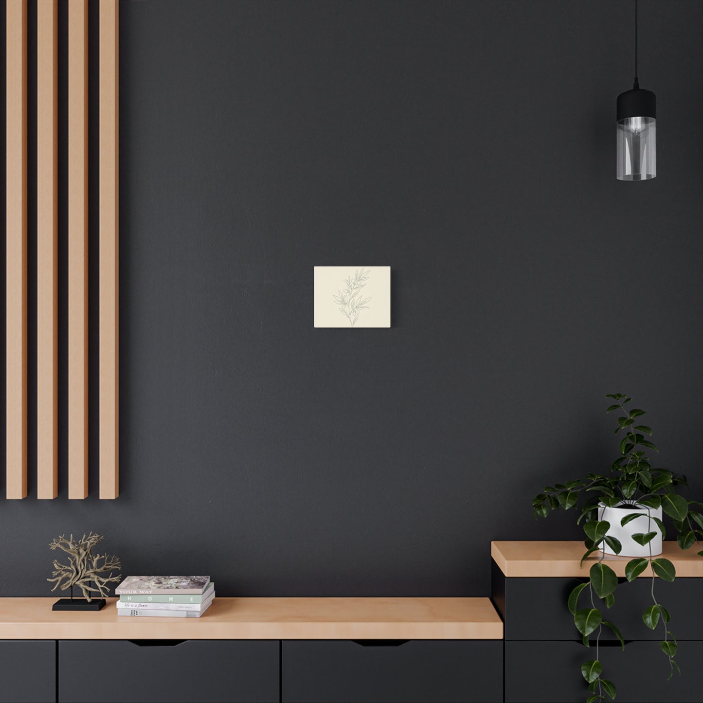 Olive Branch Minimalist Wall Art Canvas