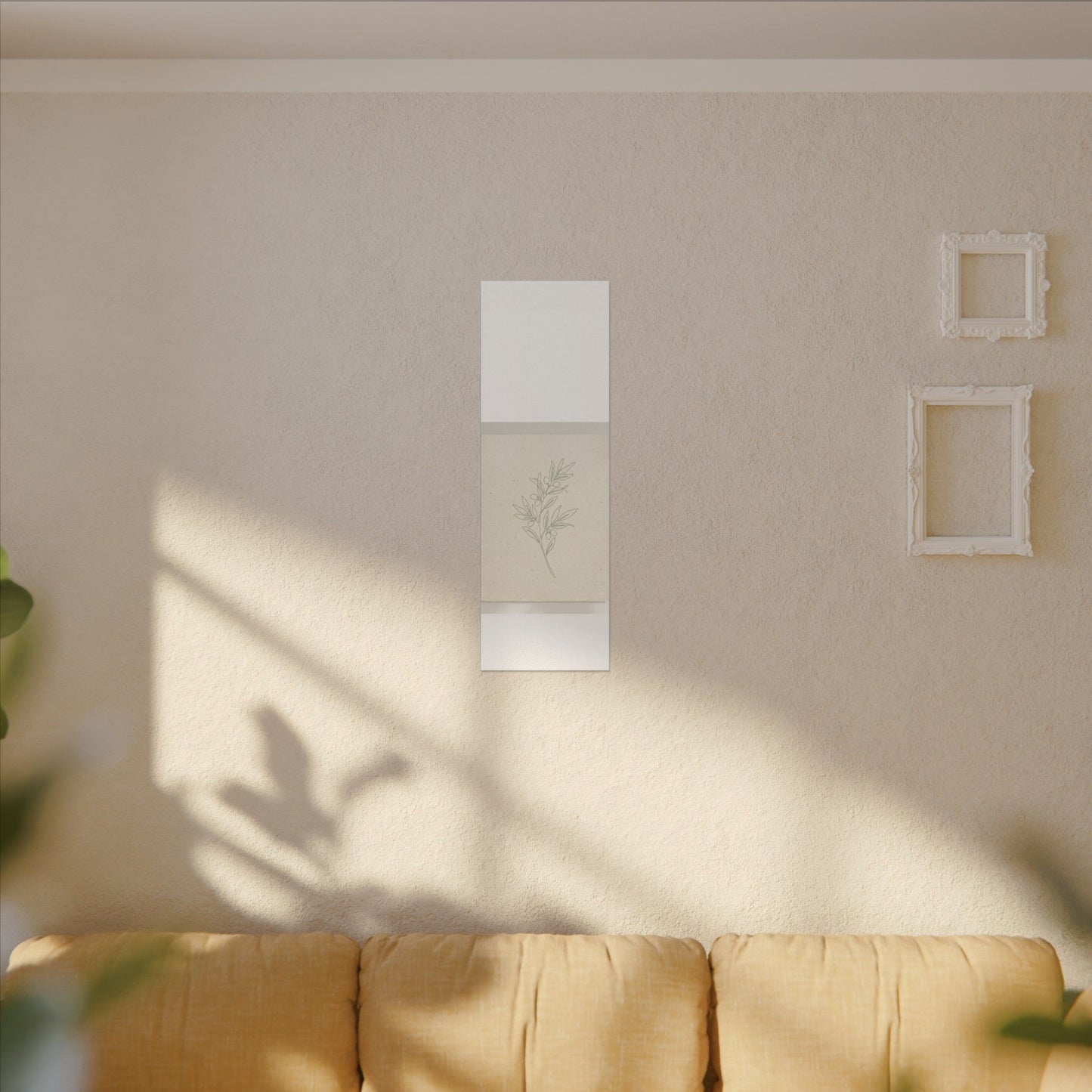 Olive Branch Minimalist Matte Canvas Wall Art