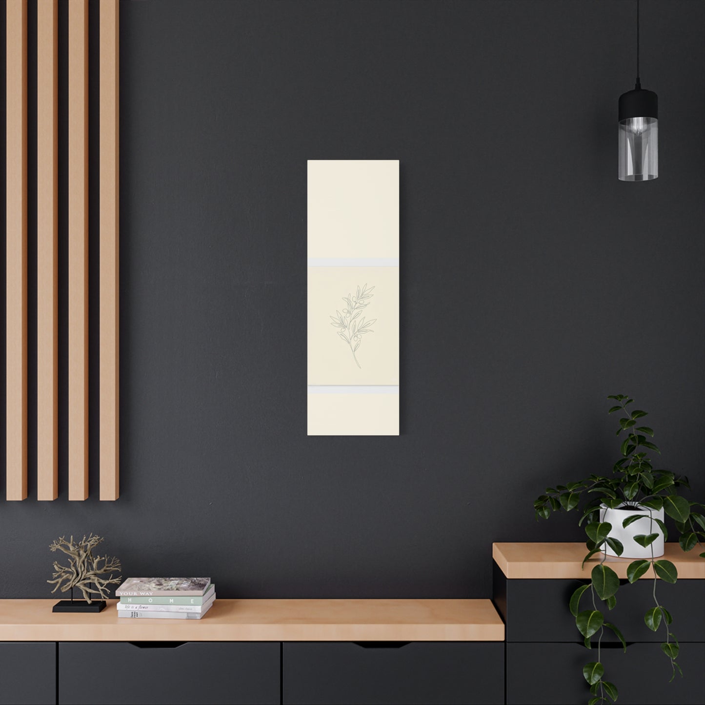 Olive Branch Minimalist Wall Art Canvas
