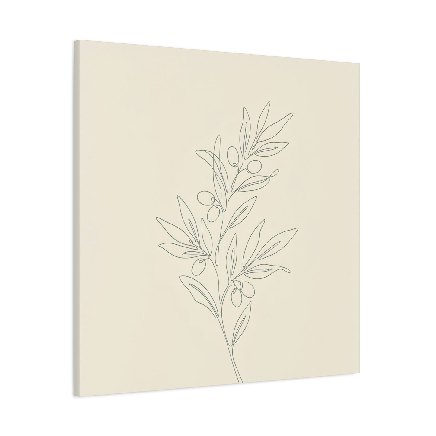 Olive Branch Minimalist Wall Art Canvas