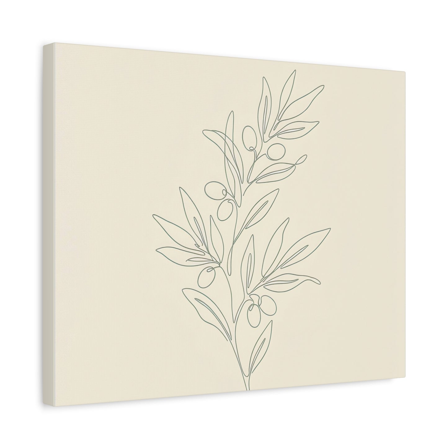 Olive Branch Minimalist Wall Art Canvas