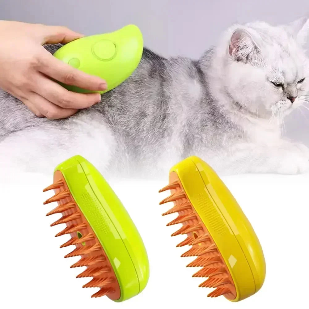 Steam Grooming Brush for Cats — Soft Coat, Happy Cat