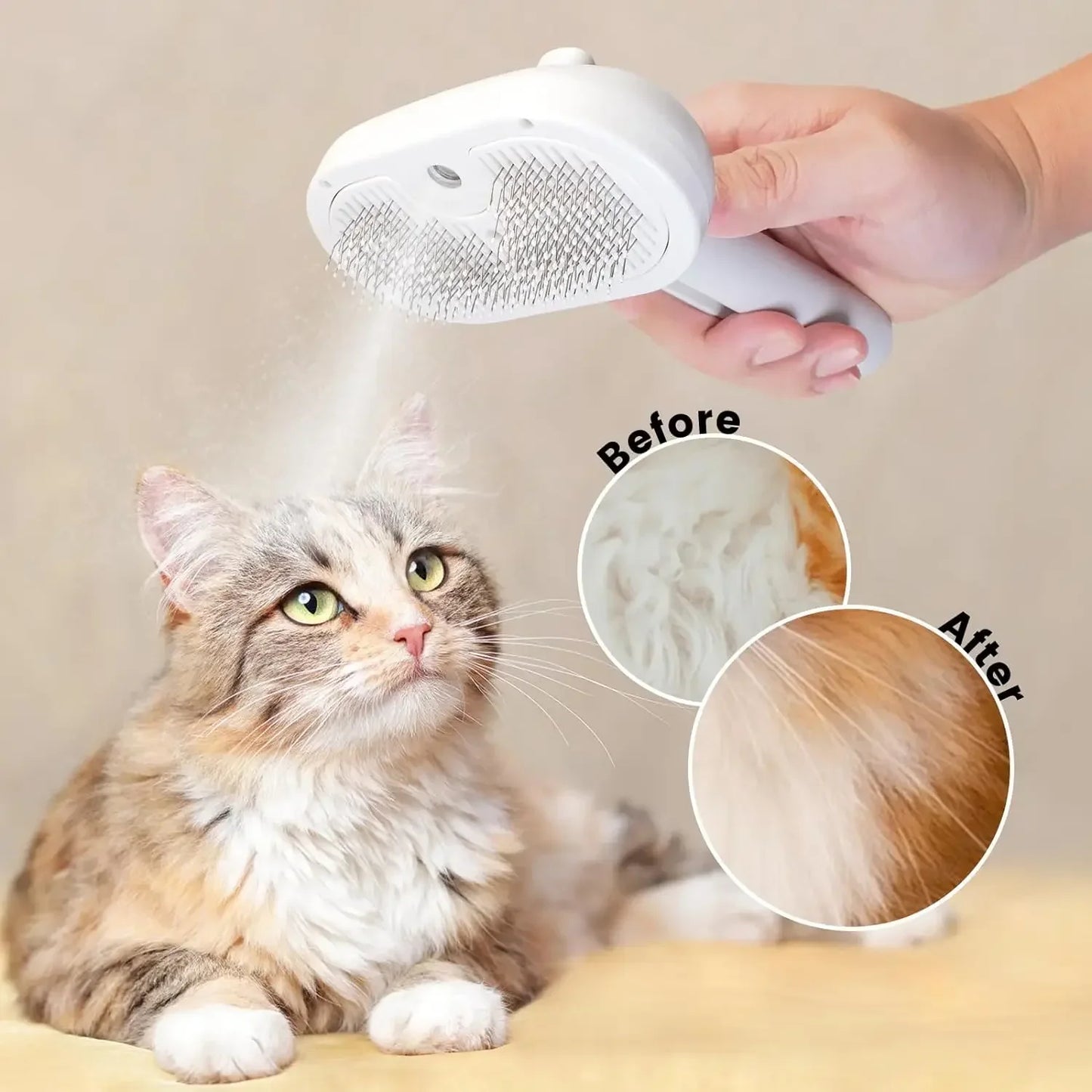 Pet Steam Grooming Comb — Smooth, Shiny Coat in Minutes