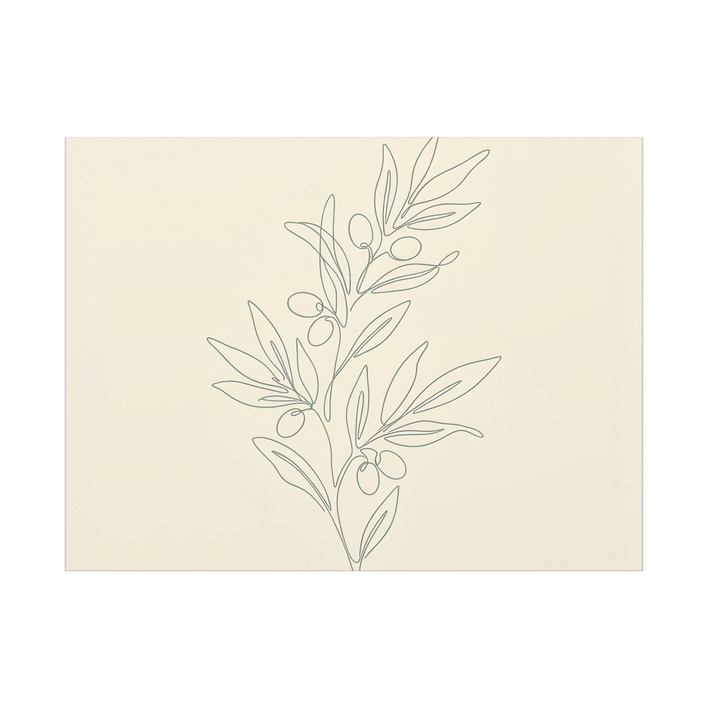 Olive Branch Minimalist Wall Art Canvas