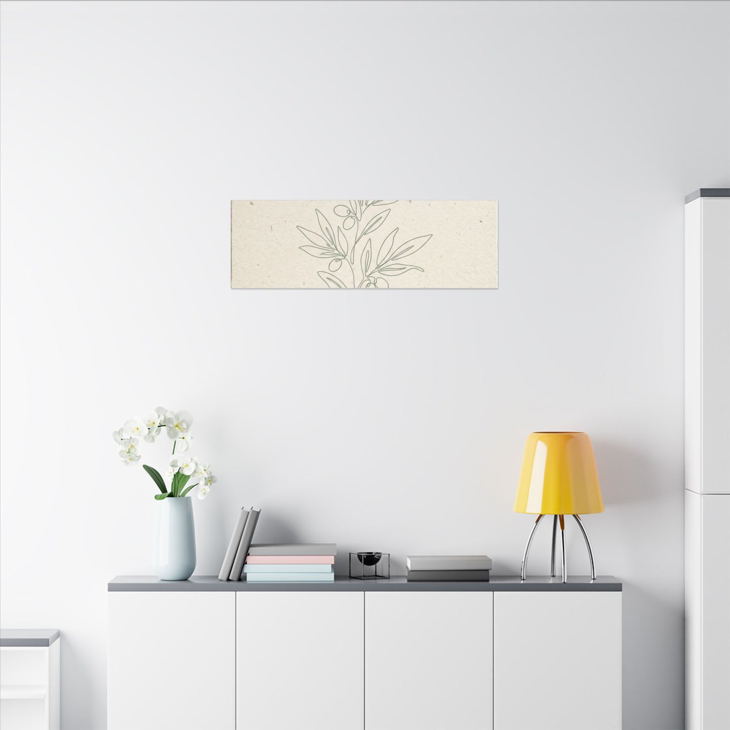 Olive Branch Minimalist Matte Canvas Wall Art