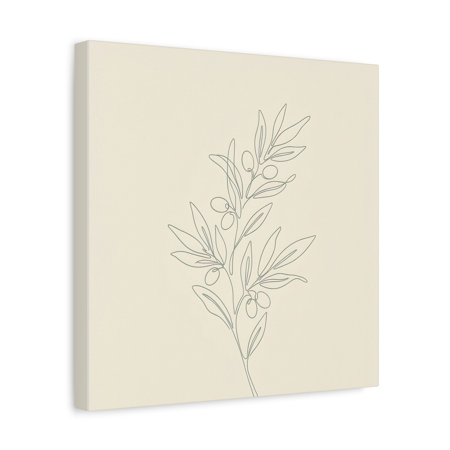 Olive Branch Minimalist Wall Art Canvas