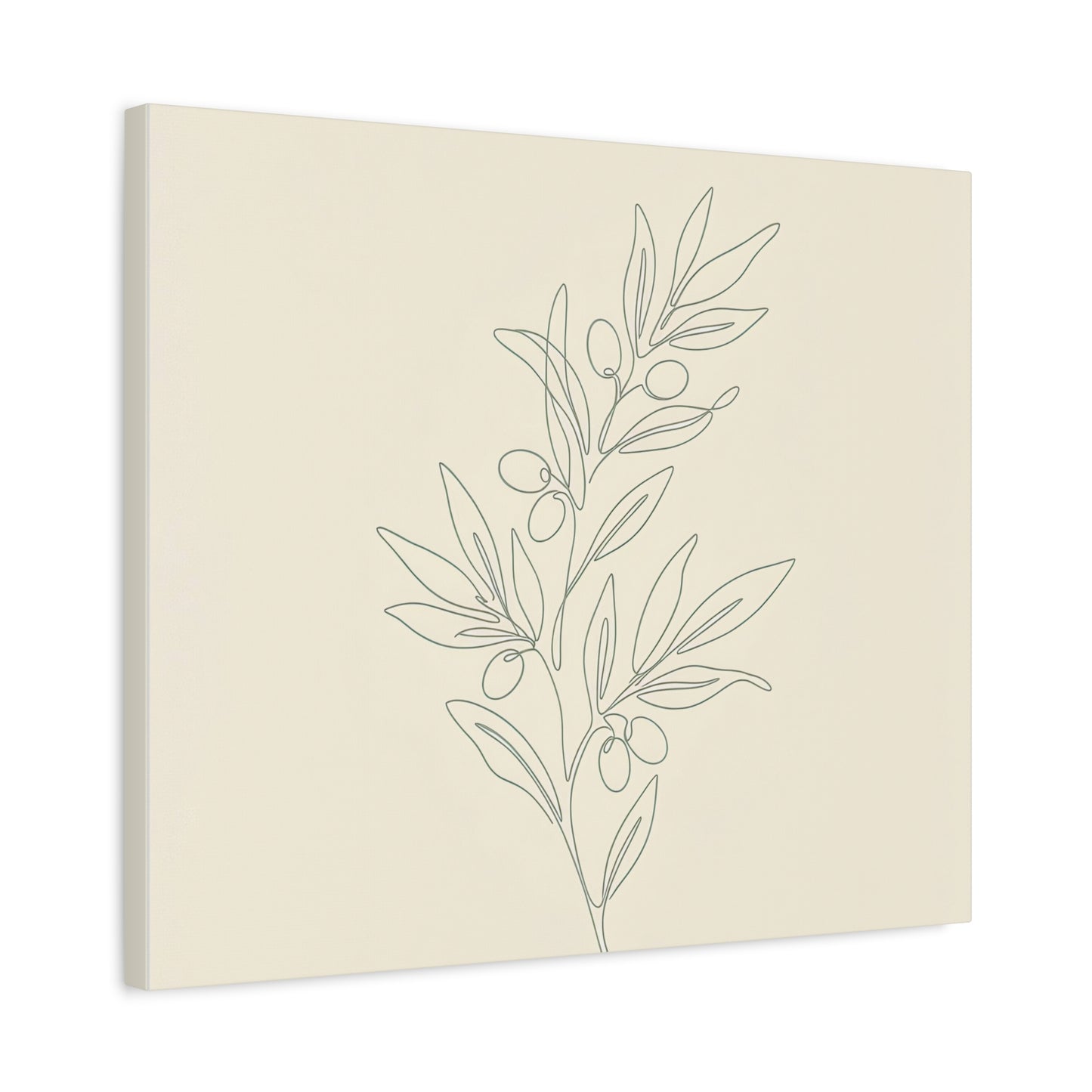 Olive Branch Minimalist Wall Art Canvas