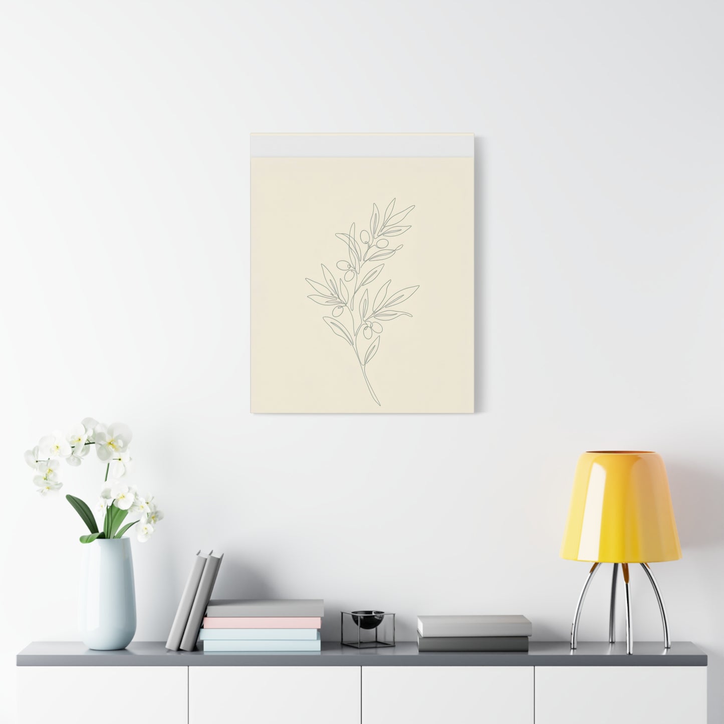 Olive Branch Minimalist Wall Art Canvas