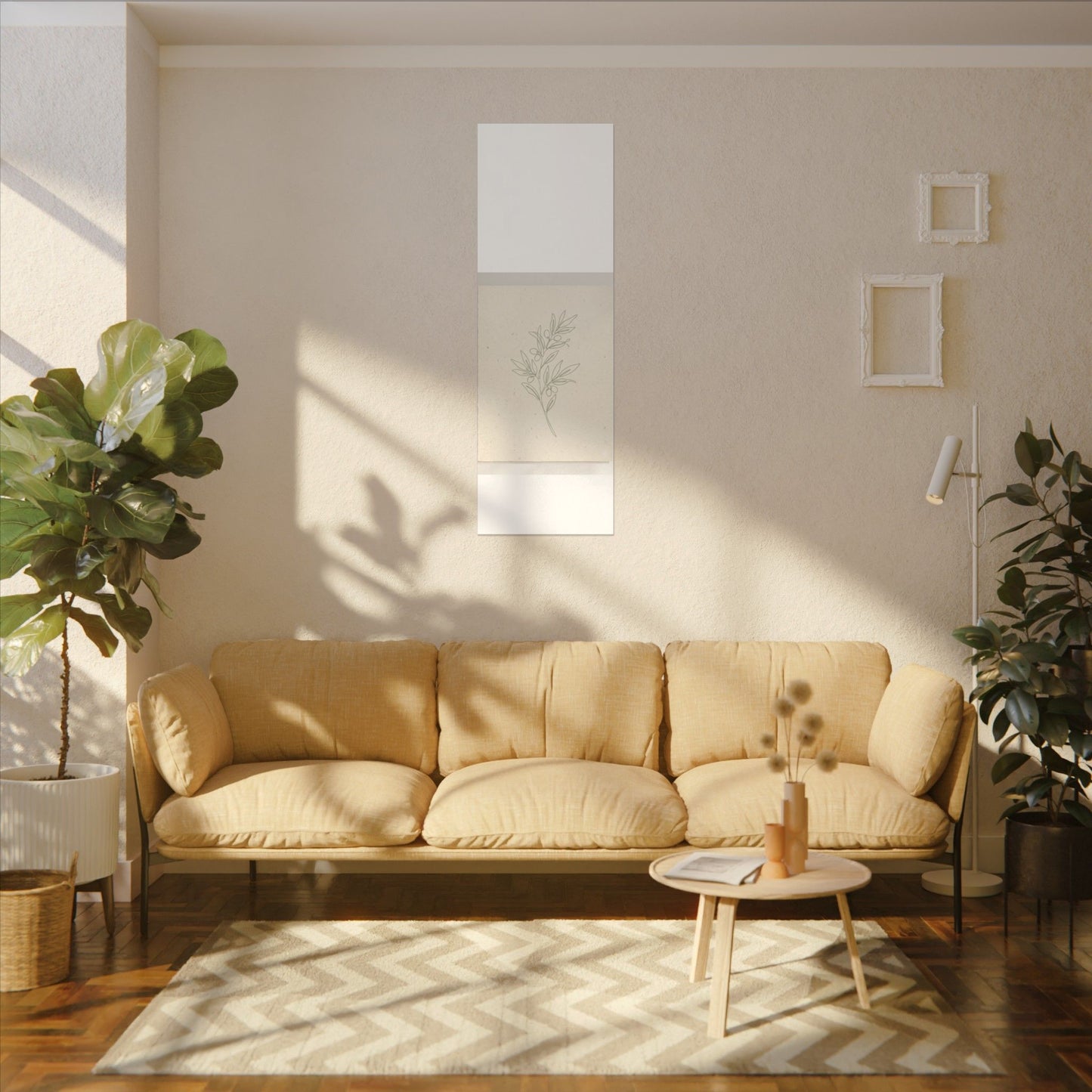 Olive Branch Minimalist Matte Canvas Wall Art