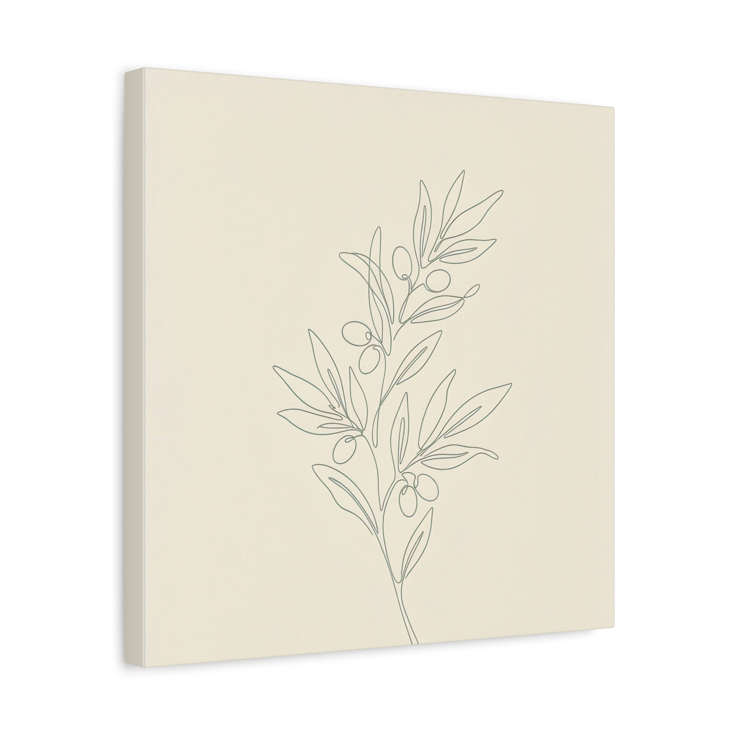 Olive Branch Minimalist Wall Art Canvas