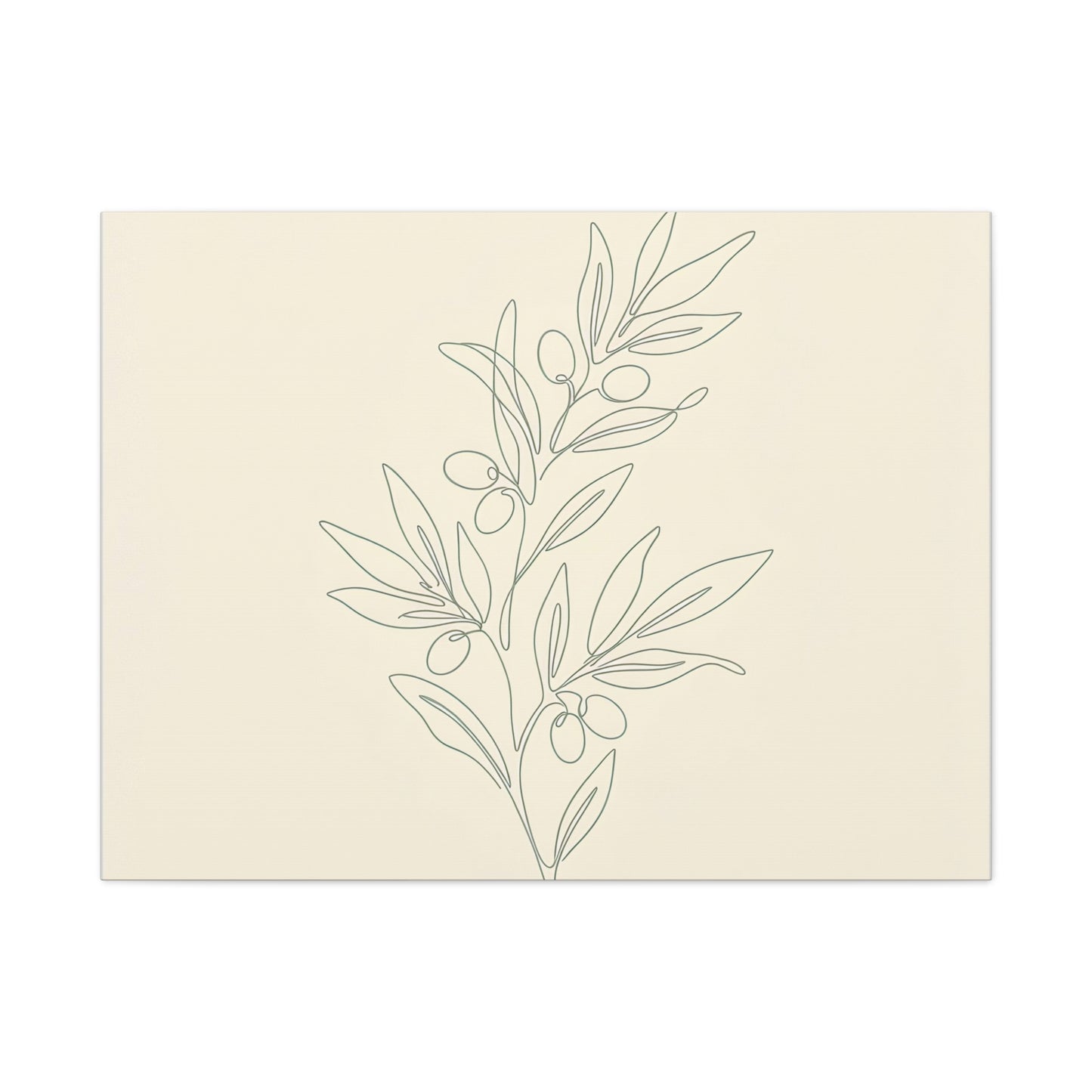 Olive Branch Minimalist Wall Art Canvas