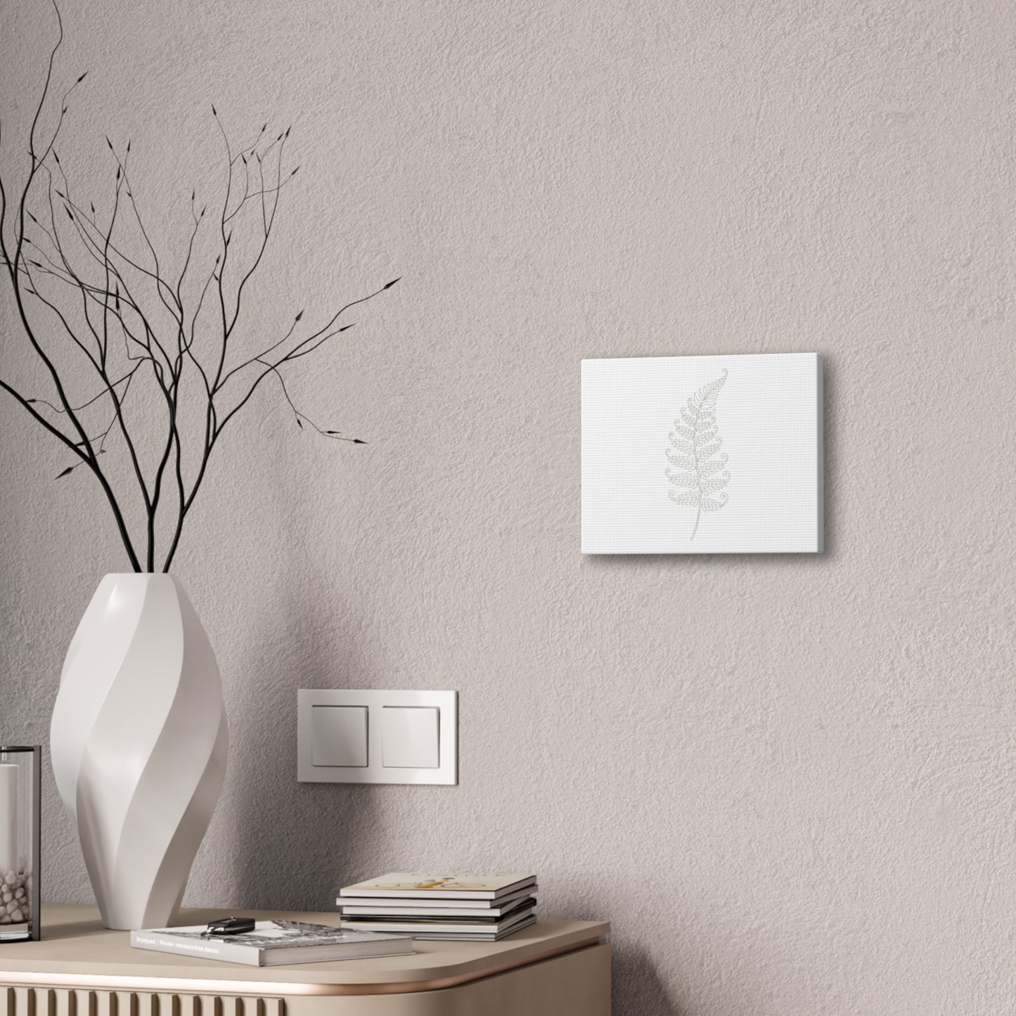 Minimal Fern Canvas Print — Neutral Botanical Wall Art