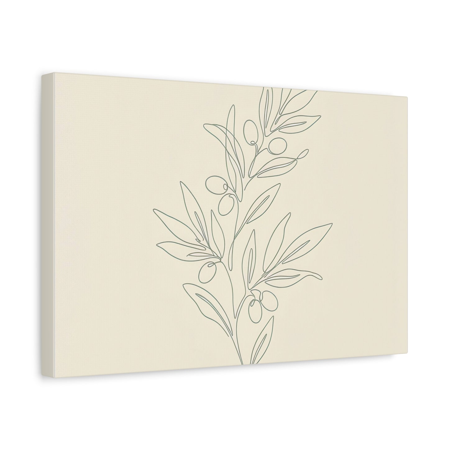 Olive Branch Minimalist Wall Art Canvas