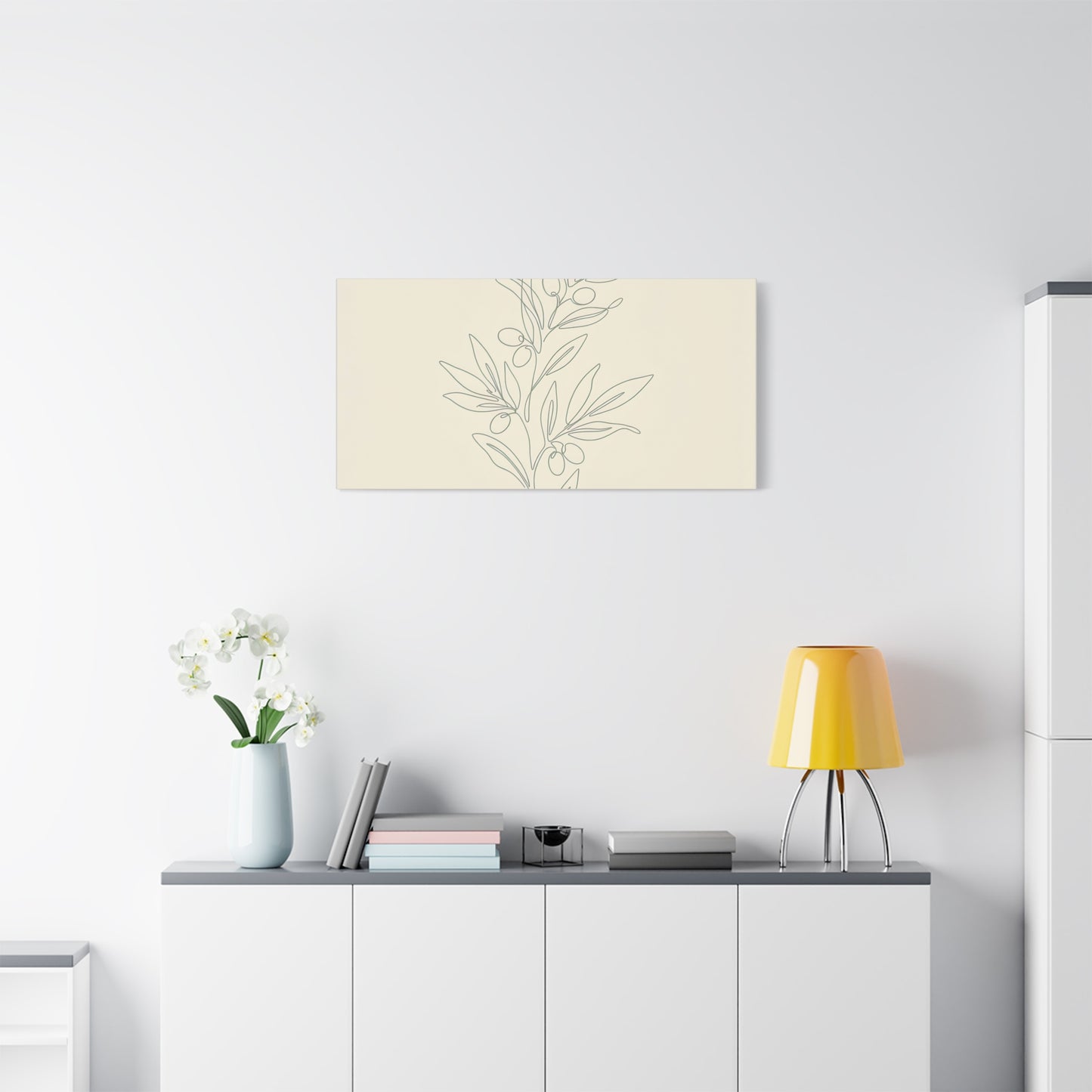 Olive Branch Minimalist Wall Art Canvas