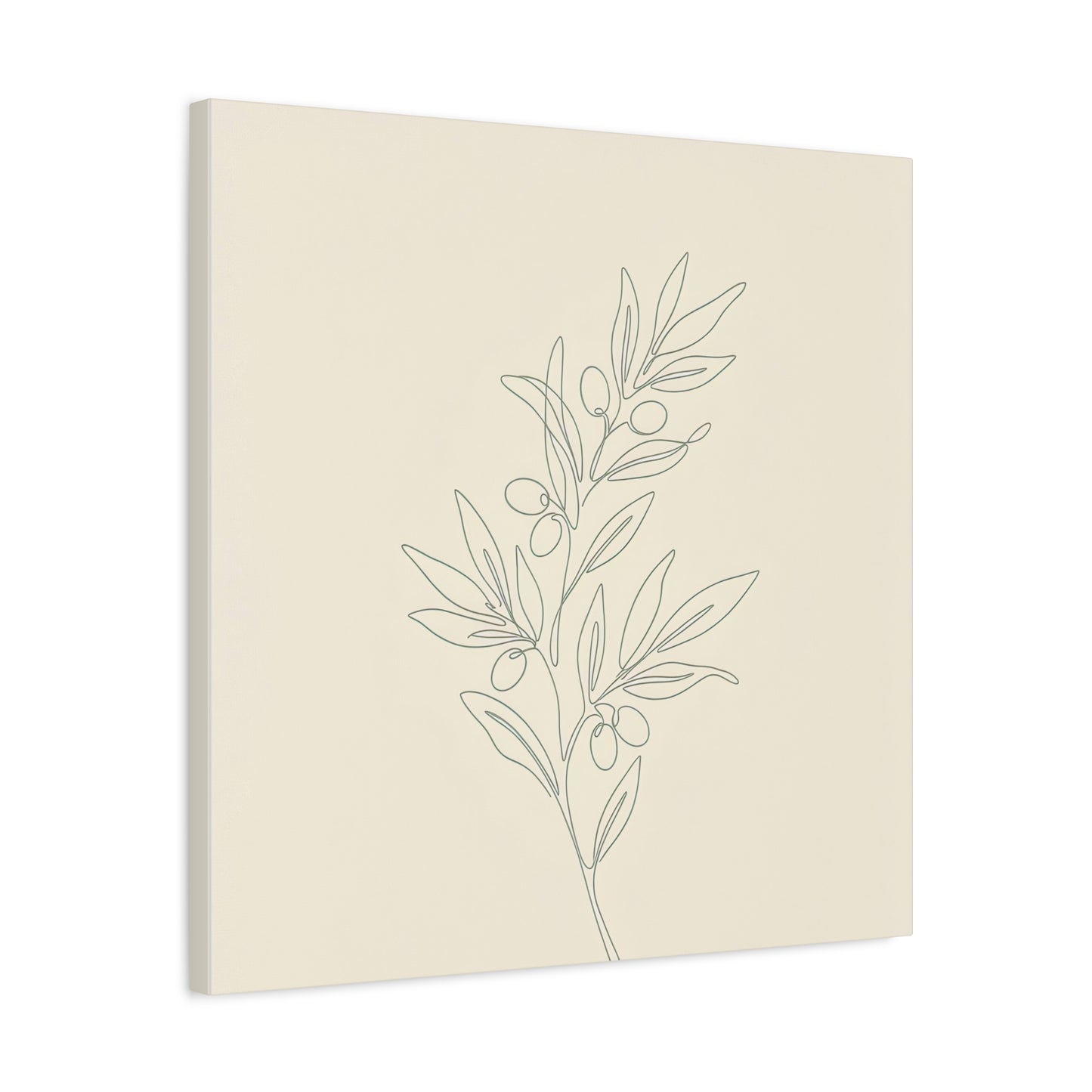 Olive Branch Minimalist Wall Art Canvas