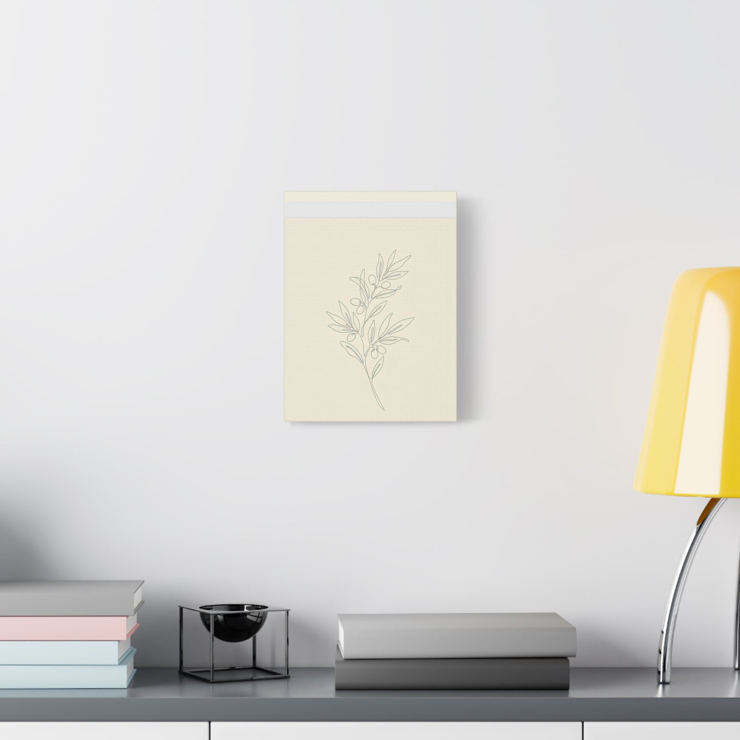 Olive Branch Minimalist Wall Art Canvas
