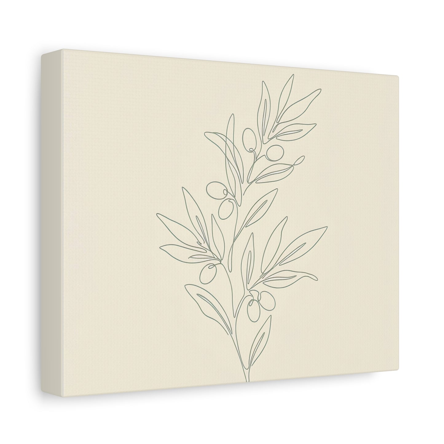 Olive Branch Minimalist Wall Art Canvas