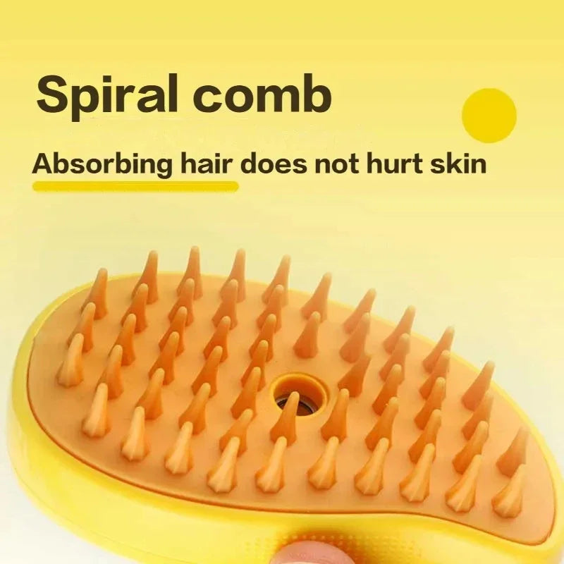 Steam Grooming Brush for Cats — Soft Coat, Happy Cat