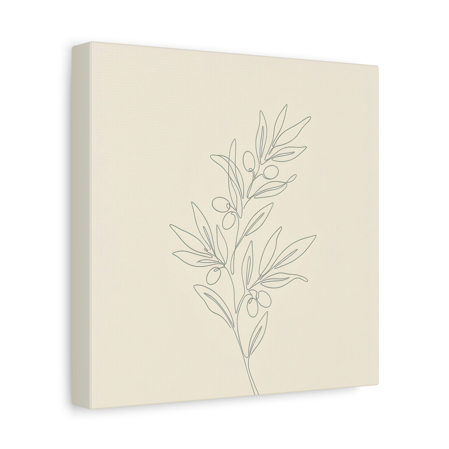 Olive Branch Minimalist Wall Art Canvas