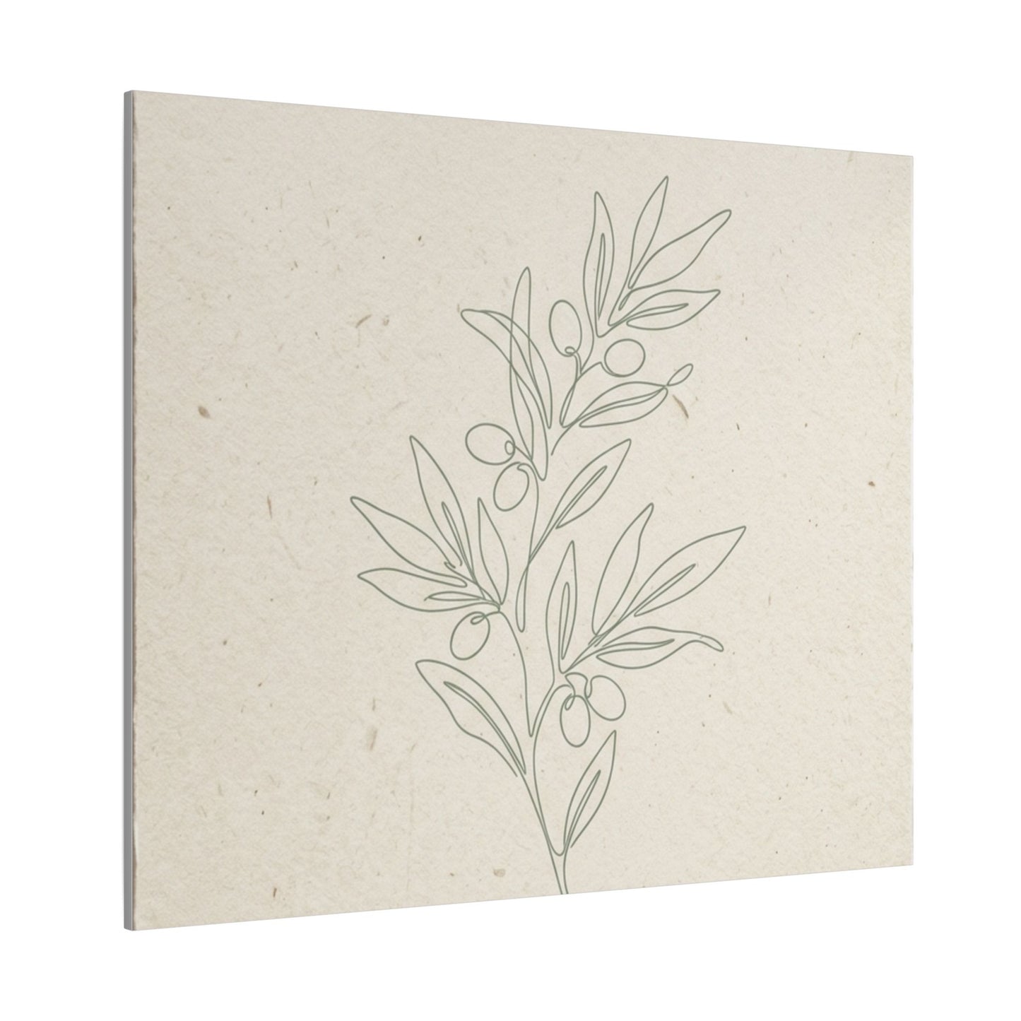 Olive Branch Minimalist Matte Canvas Wall Art