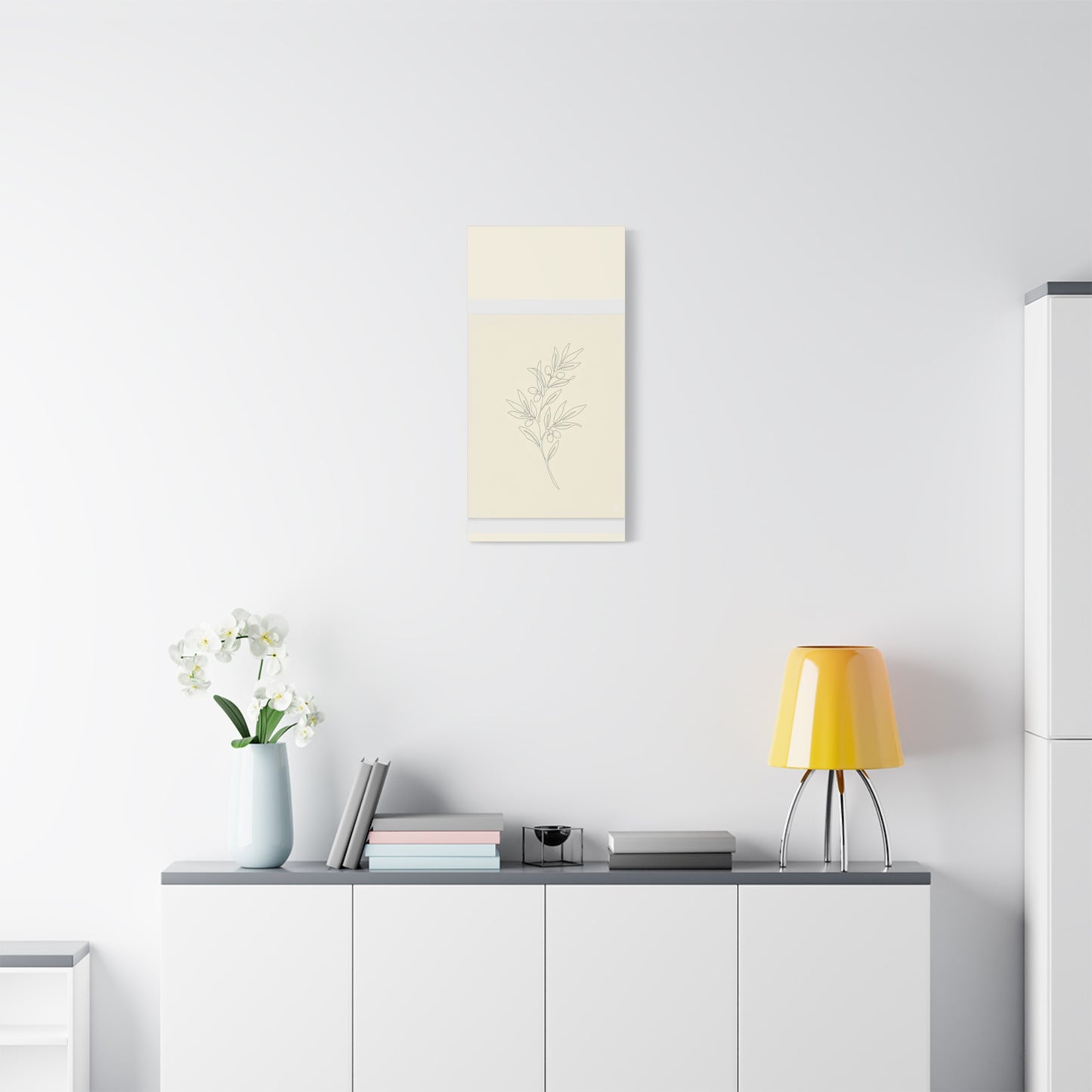 Olive Branch Minimalist Wall Art Canvas