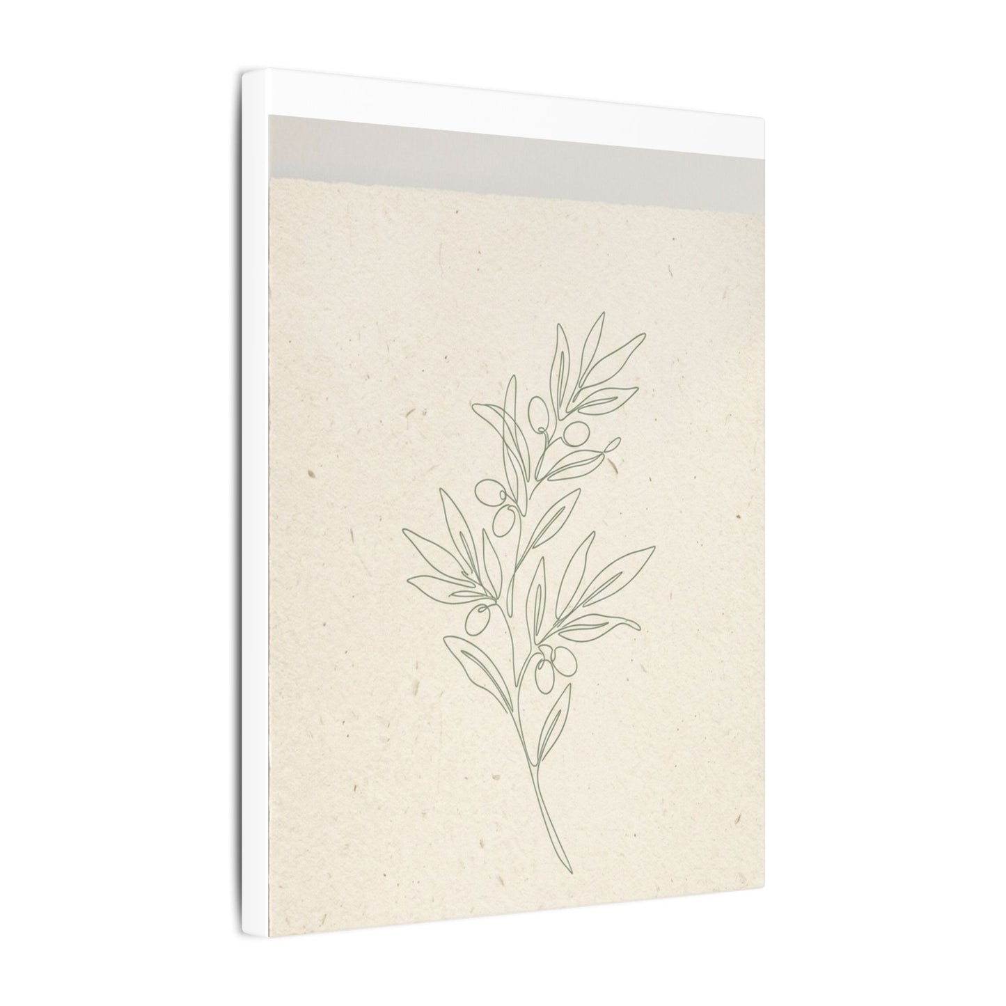 Olive Branch Minimalist Matte Canvas Wall Art