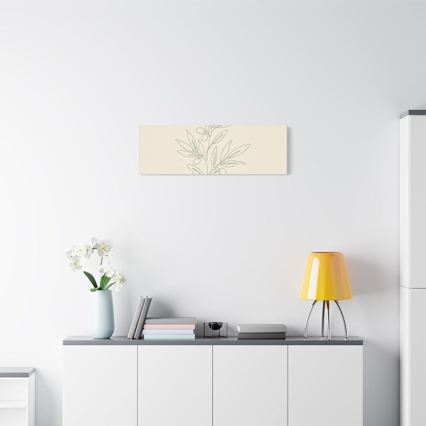 Olive Branch Minimalist Wall Art Canvas