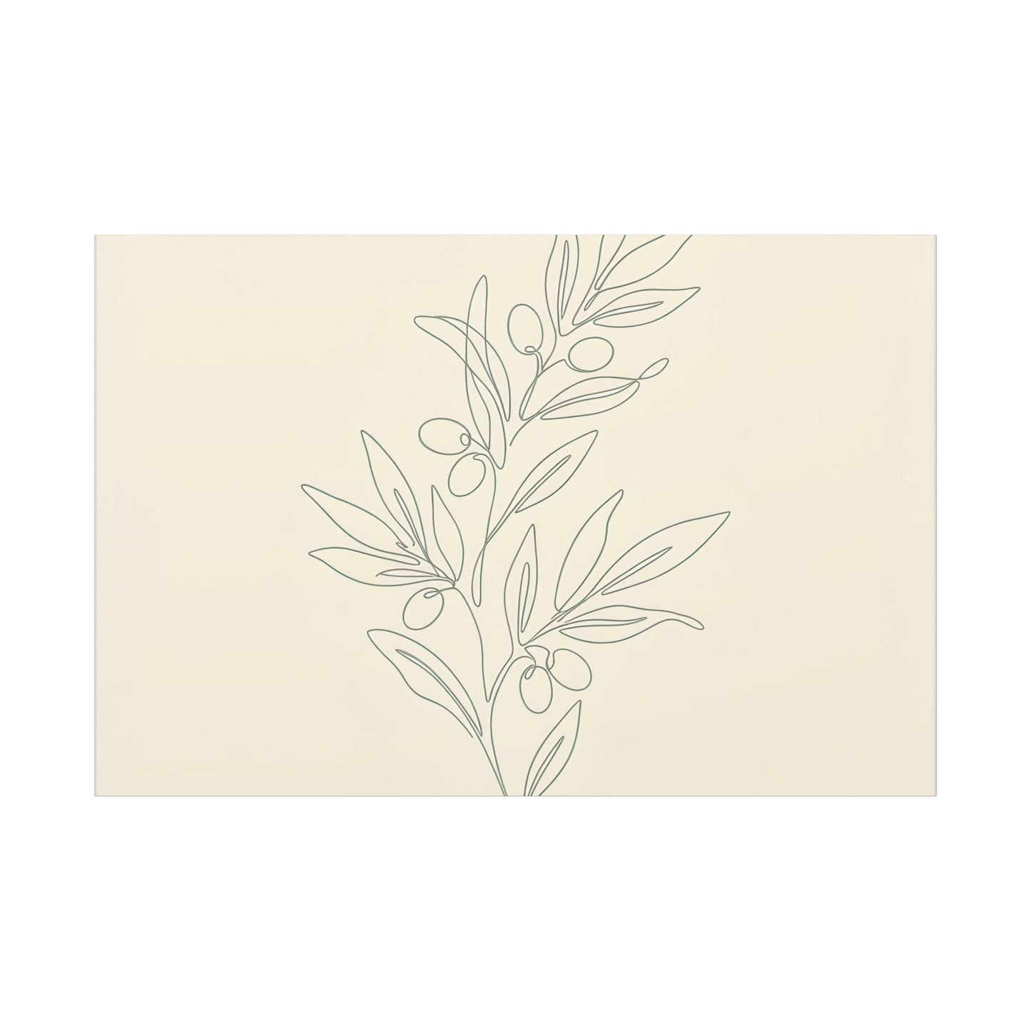 Olive Branch Minimalist Wall Art Canvas