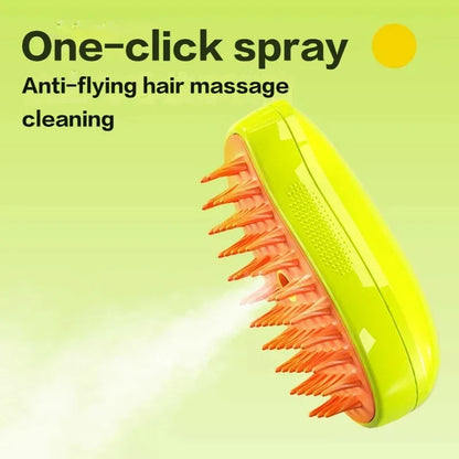Steam Grooming Brush for Cats — Soft Coat, Happy Cat