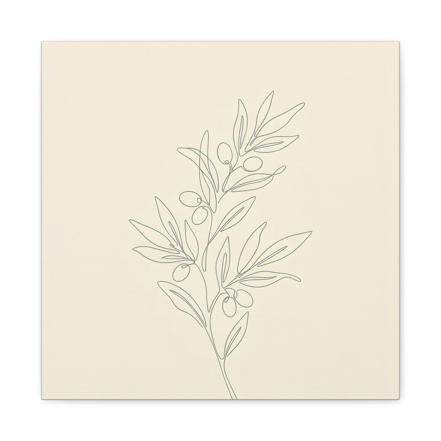 Olive Branch Minimalist Wall Art Canvas