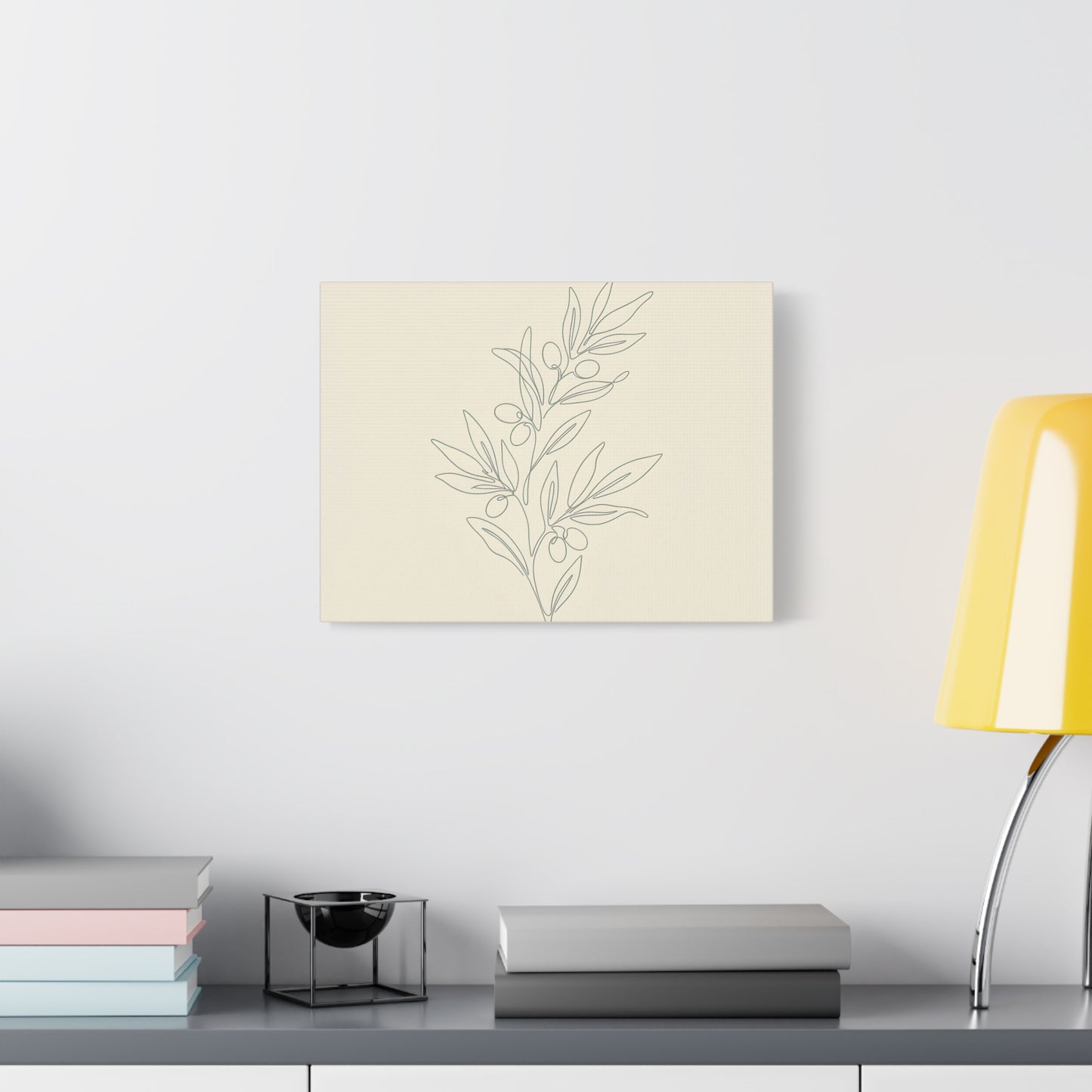 Olive Branch Minimalist Wall Art Canvas