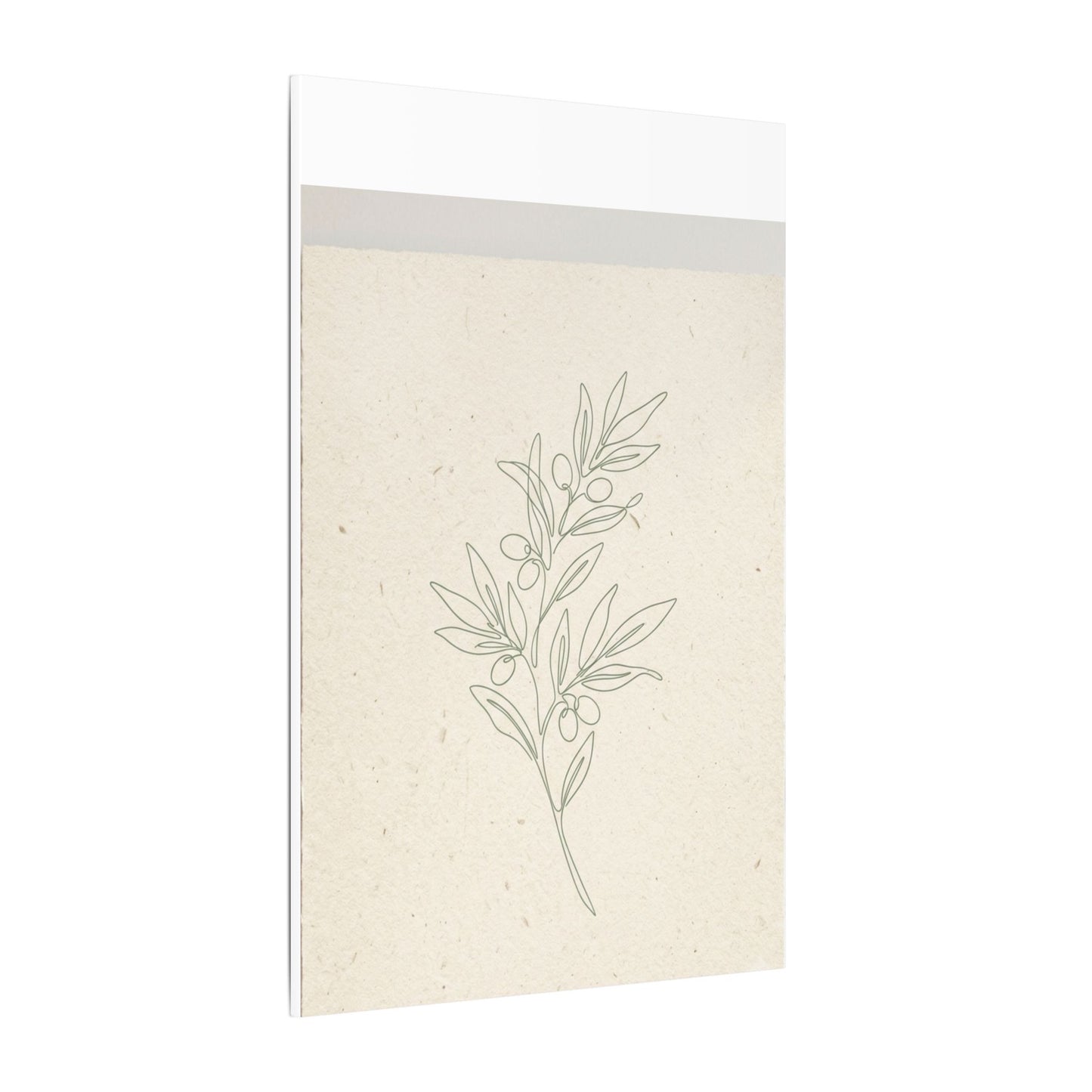 Olive Branch Minimalist Matte Canvas Wall Art