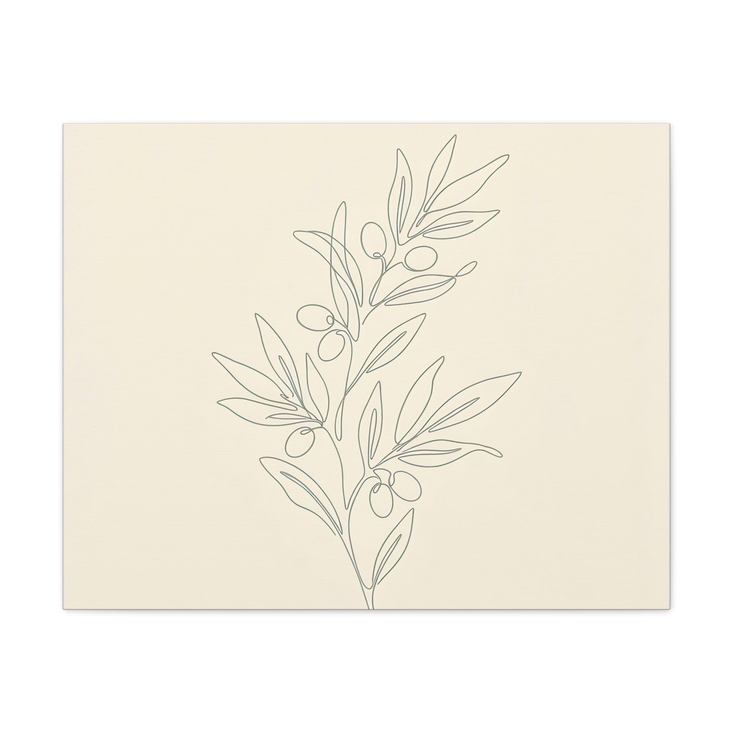 Olive Branch Minimalist Wall Art Canvas