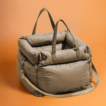 Dog Car Seat Bed with Safety Buckle — Safe & Cozy Rides