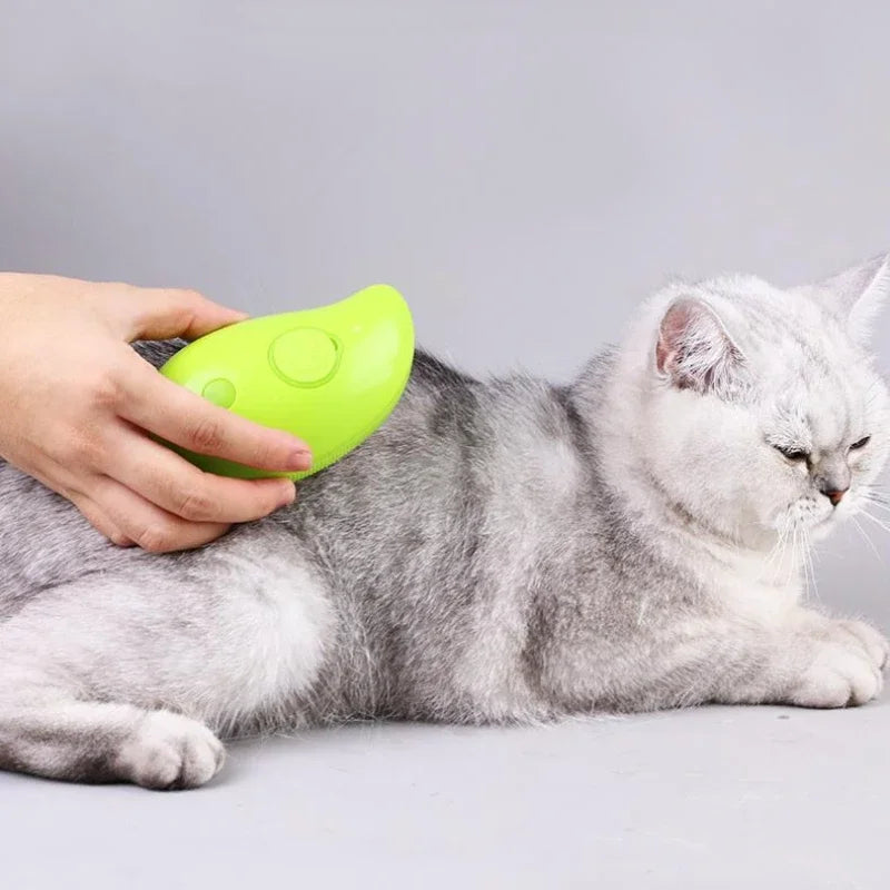 Steam Grooming Brush for Cats — Soft Coat, Happy Cat